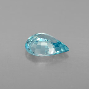 Zircão azul natural 1,53ct, formato de pêra, VVS