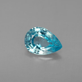 Zircão azul natural 1,34ct, formato de pêra, VVS