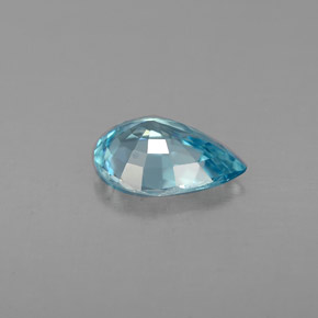 Zircão azul natural 1,34ct, formato de pêra, VVS