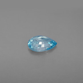 Zircão azul natural 1,29ct, formato de pêra, VVS-VS