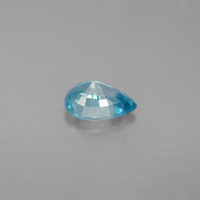 Zircão azul natural 1,58ct, formato de pêra, VVS-VS