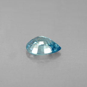 Zircão azul natural 1,54ct, formato de pêra, VVS-VS