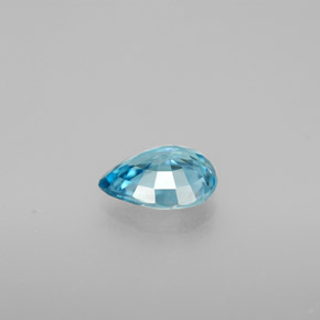 Zircão azul natural 1,38ct, formato de pêra, VS