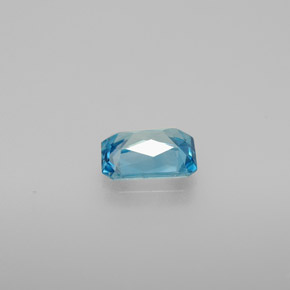 Zircão azul natural 1,17ct, corte esmeralda, VVS-VS
