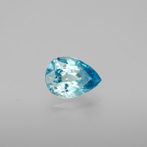 Zircão azul natural 1,30ct, formato de pêra, VVS-VS