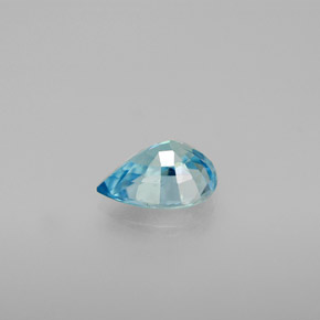 Zircão azul natural 1,30ct, formato de pêra, VVS-VS