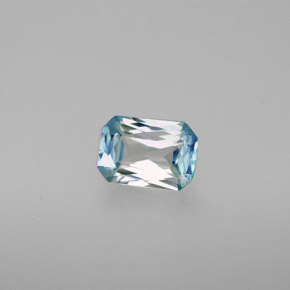 Zircão azul natural 1,38ct, corte esmeralda, VVS-VS