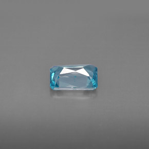 Zircão azul natural 1,35ct, corte esmeralda, VS
