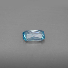 Zircão azul natural 1,12ct, corte esmeralda, VS