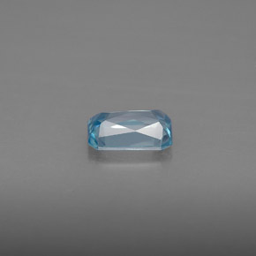 Zircão azul natural 1,20ct, corte esmeralda, VVS