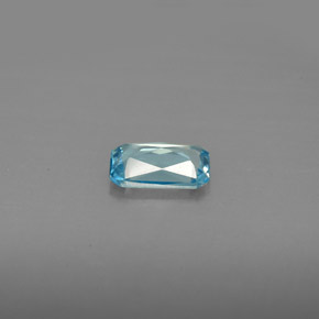 Zircão azul natural 0,93ct, corte esmeralda, VVS