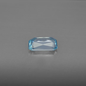 Zircão azul natural 1,22ct, corte esmeralda, VVS-VS