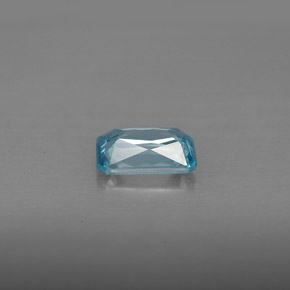 Zircão azul natural 1,23ct, corte esmeralda, VS