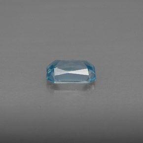 Zircão azul natural 1,27ct, corte esmeralda, VVS-VS