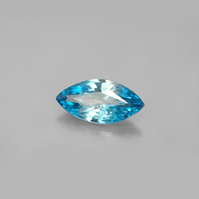 Zircão azul natural 1,41ct, marquise, VS