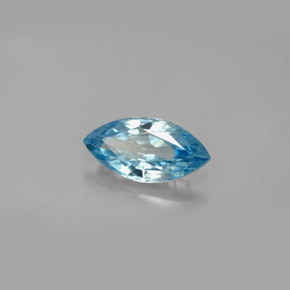 Zircão azul natural 1,58ct, marquise, VS