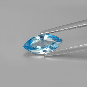 Zircão azul natural 1,31ct, marquise, VVS-VS