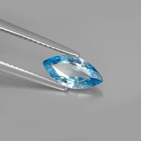 Zircão azul natural 1,31ct, marquise, VVS-VS
