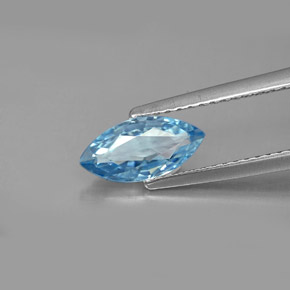 Zircão azul natural 1,47ct, marquise, VVS-VS