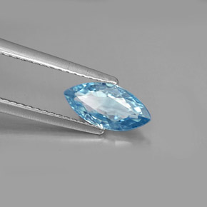 Zircão azul natural 1,47ct, marquise, VVS-VS