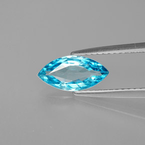 Zircão azul natural 1,38ct, marquise, VVS-VS