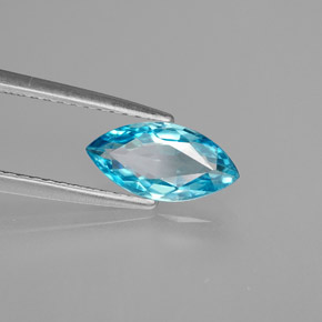Zircão azul natural 1,38ct, marquise, VVS-VS