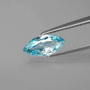 Zircão azul natural 1,30ct, marquise, VVS-VS