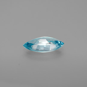 Zircão azul natural 1,30ct, marquise, VVS-VS