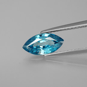 Zircão azul natural 1,51ct, marquise, VS