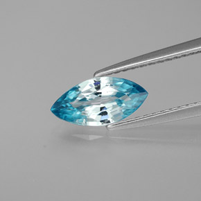 Zircão azul natural 1,38ct, marquise, VS