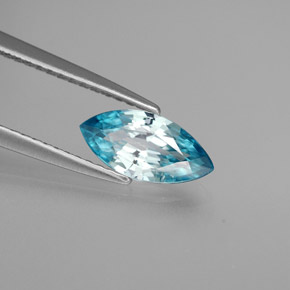 Zircão azul natural 1,38ct, marquise, VS