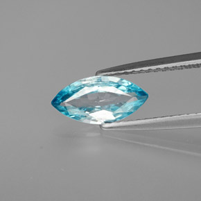Zircão azul natural 1,17ct, marquise, VS