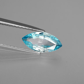 Zircão azul natural 1,17ct, marquise, VS