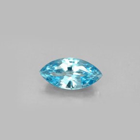 Zircão azul natural 1,51ct, marquise, VS