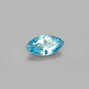 Zircão azul natural 1,51ct, marquise, VS