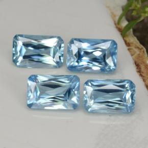 Pedras preciosas de zircão azul natural de 3,73 ct, corte esmeralda, VS