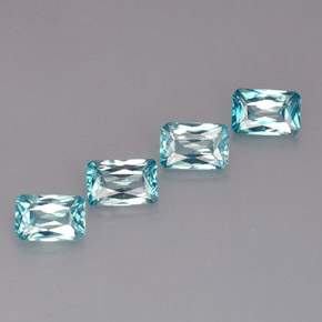 Pedras preciosas de zircão azul natural de 3,41 ct, corte esmeralda, VS
