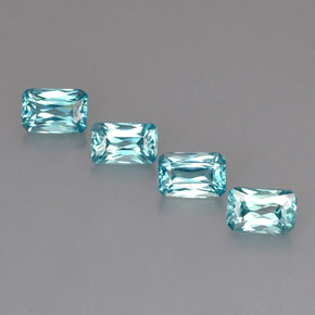 Pedras preciosas de zircão azul natural de  ct, corte esmeralda, VS
