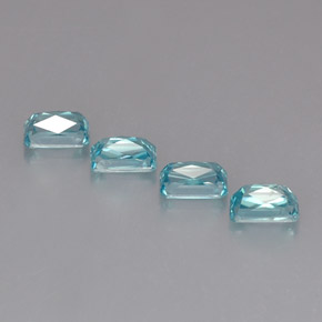 Pedras preciosas de zircão azul natural de  ct, corte esmeralda, VS