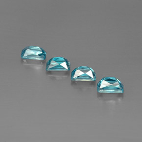 Pedras preciosas de zircão azul natural de  ct, corte esmeralda, VS