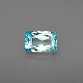 Zircão azul natural 1,53ct, corte esmeralda, VVS-VS