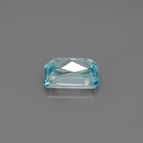 Zircão azul natural 1,53ct, corte esmeralda, VVS-VS