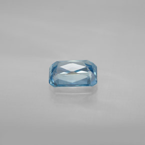 Zircão azul natural 1,30ct, corte esmeralda, VVS-VS
