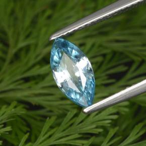 Zircão azul natural 1,42ct, marquise, VVS