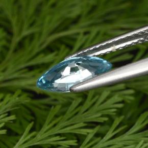 Zircão azul natural 1,42ct, marquise, VVS
