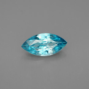 Zircão azul natural 1,51ct, marquise, VVS