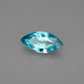 Zircão azul natural 1,51ct, marquise, VVS