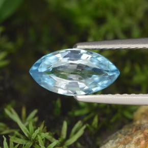 Zircão azul natural 1,52ct, marquise, VVS