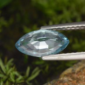 Zircão azul natural 1,52ct, marquise, VVS
