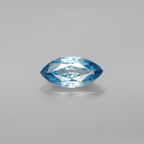 Zircão azul natural 1,56ct, marquise, VVS